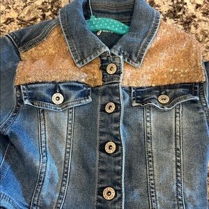 Cat & Jack Kids Blue Denim Jacket with Sequin Details